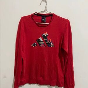 Adidas Women's Vibrant Red Crew Neck Sweater